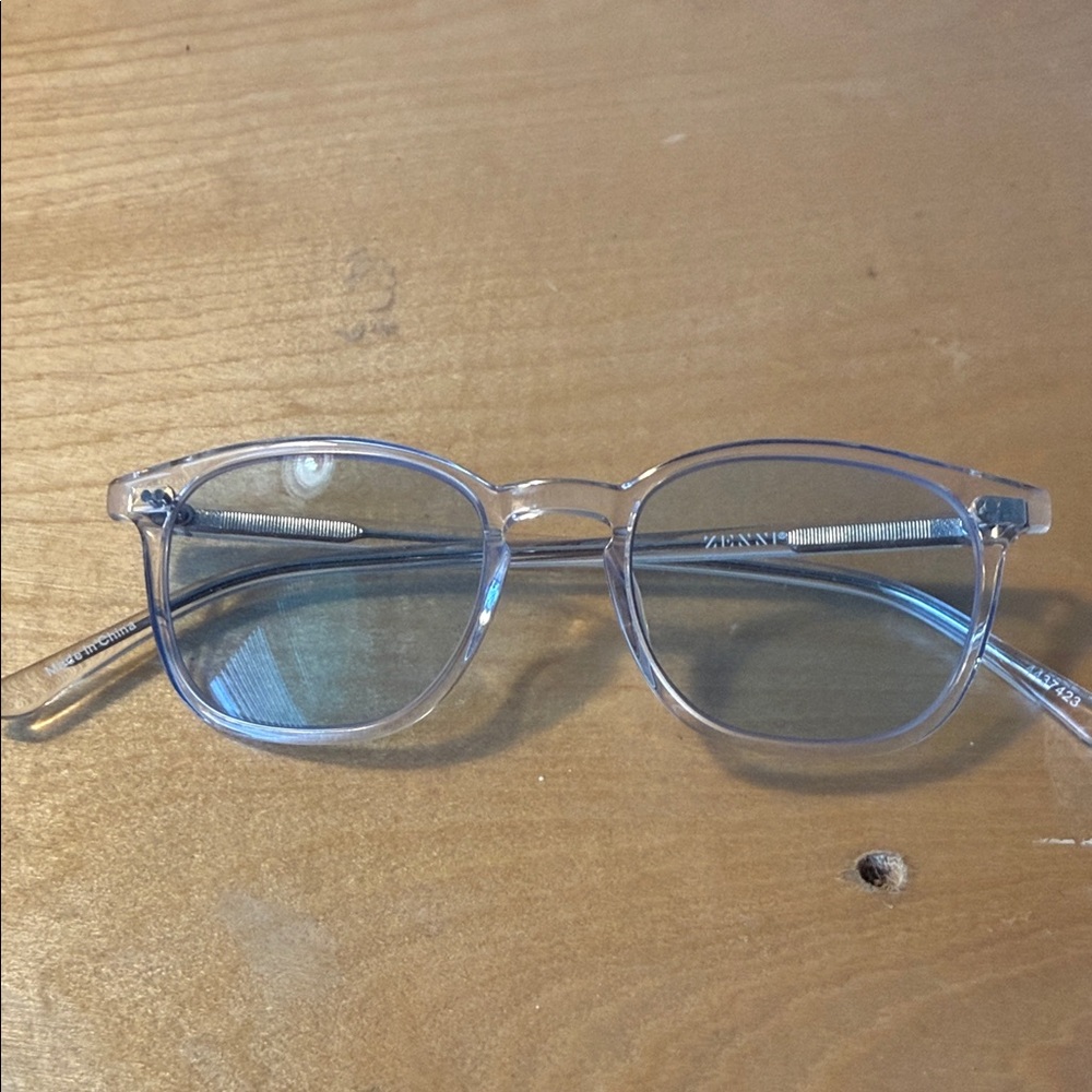 Zenni clear sunglasses with blue tinted lenses